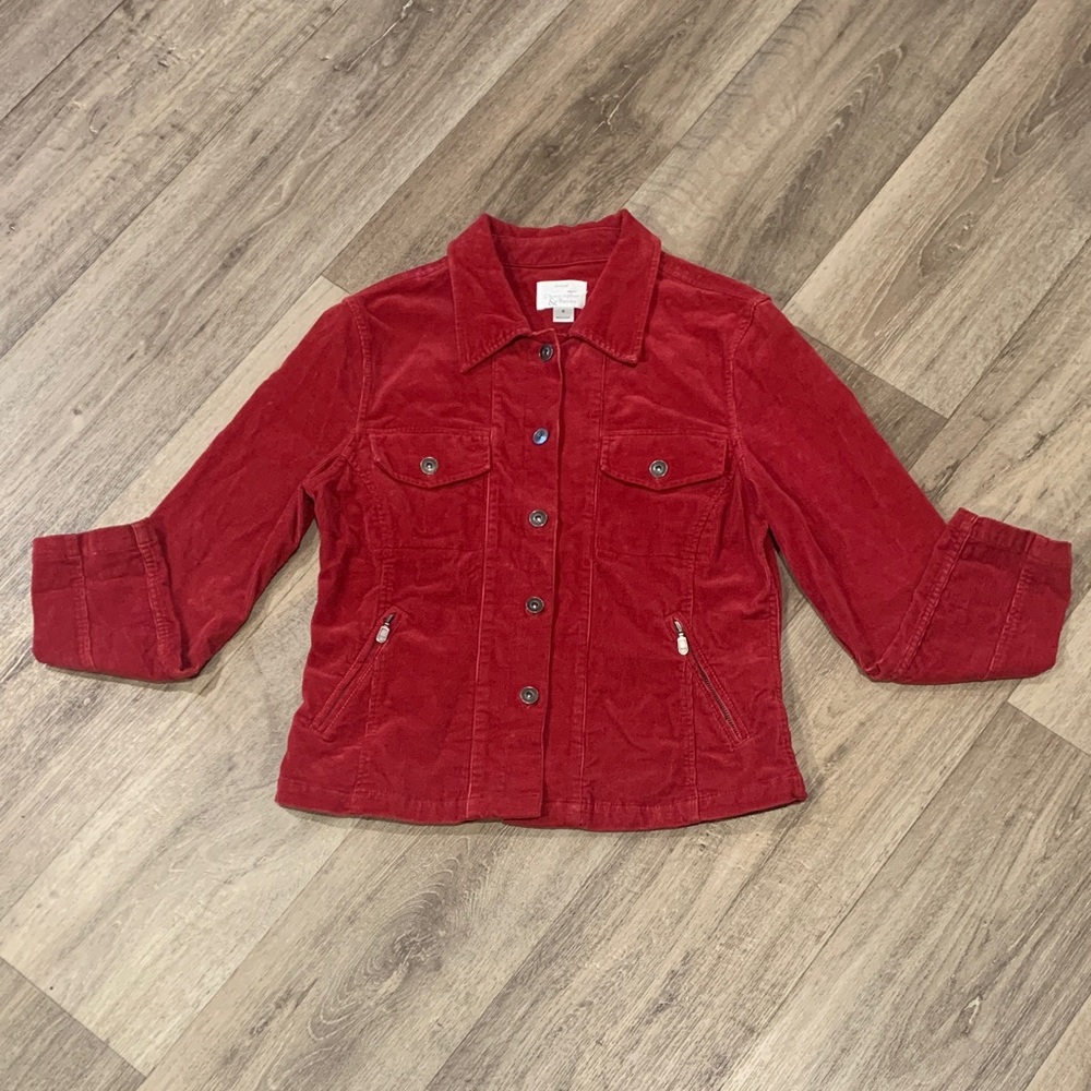 Christopher & Banks Cherry Red Corduroy Jacket